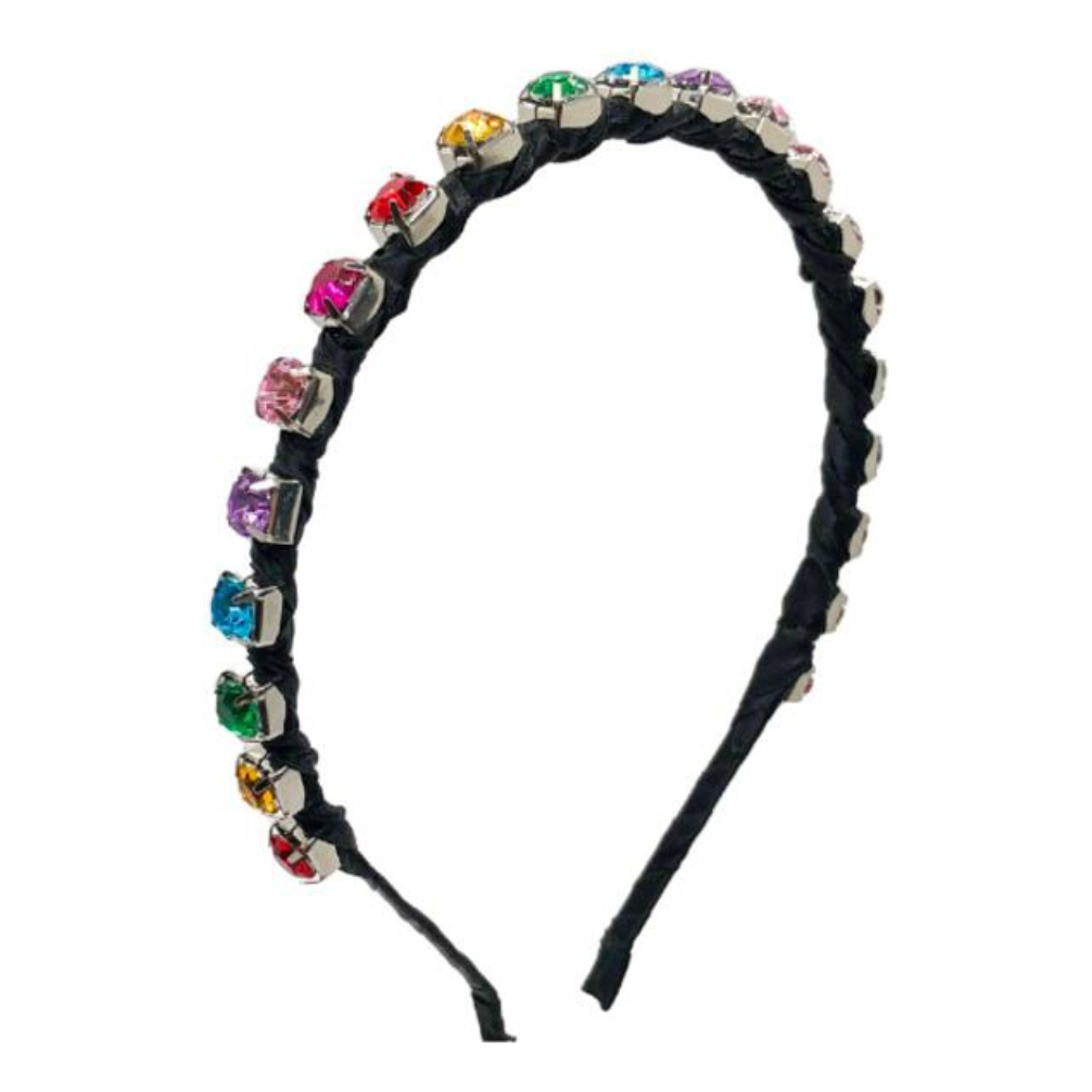 Black Rainbow Thin Jewel Headband