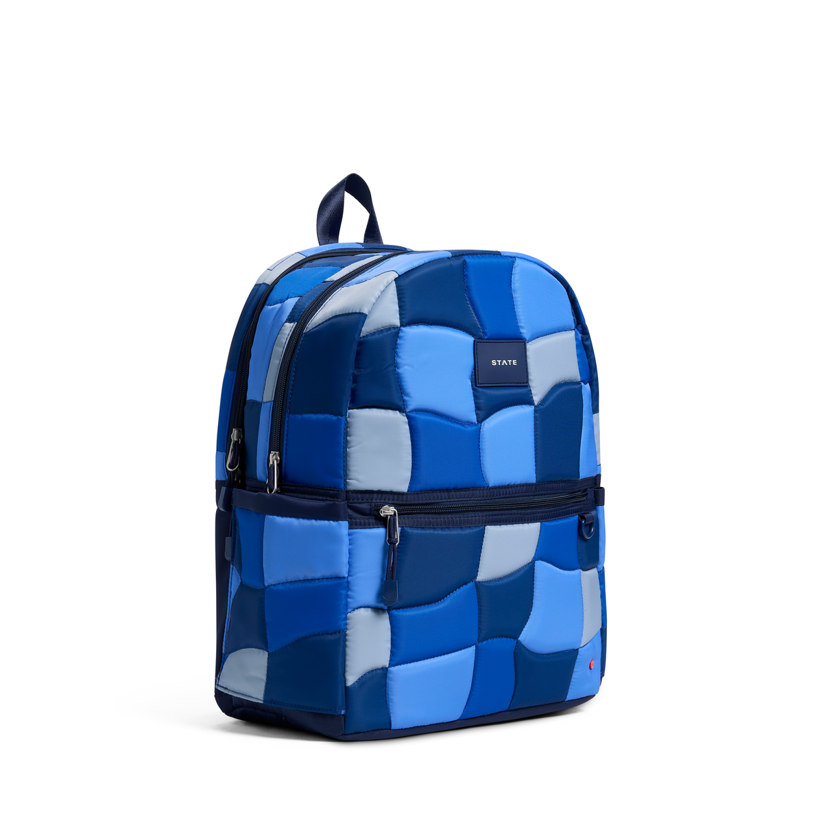 Kane Double Pocket Backpack Blue Puffer Check