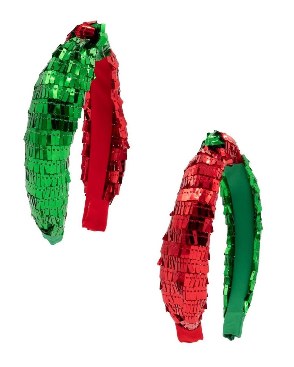 Red & Green Tassel Headband