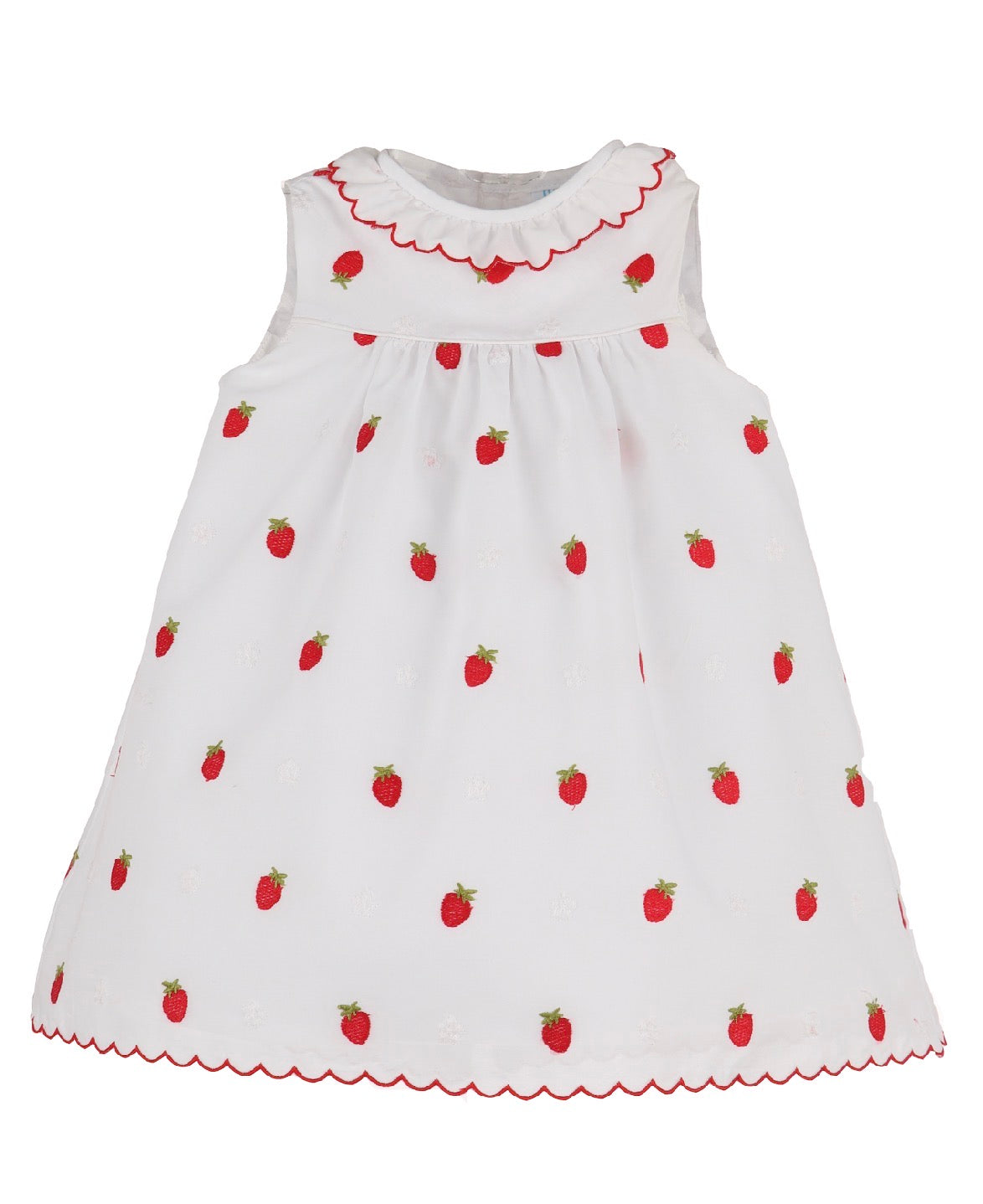 Embroidered Strawberries Baby Dress