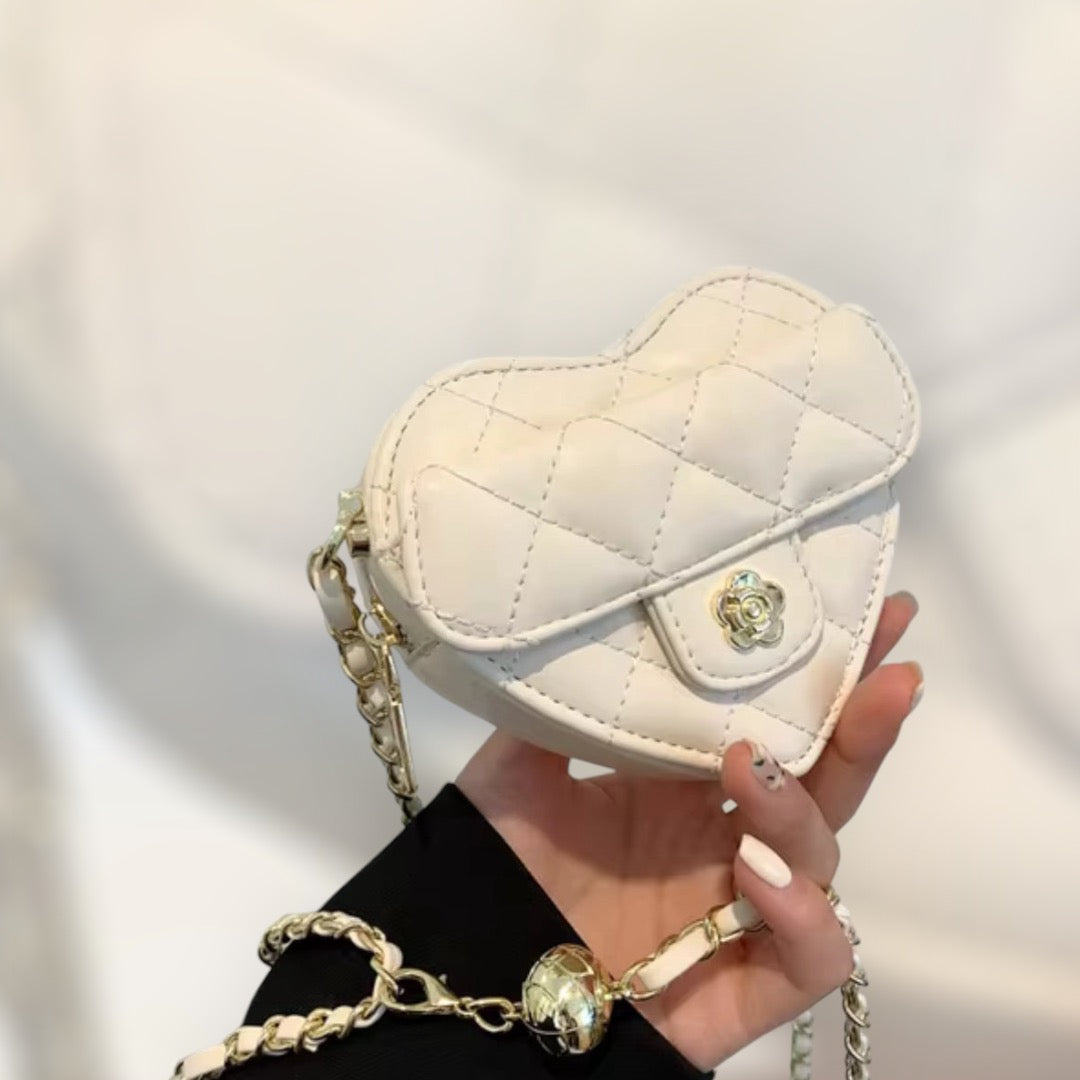 Heart Creamy White Mini Handbag