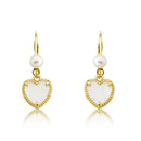 Mother of Pearl Heart Earring White
