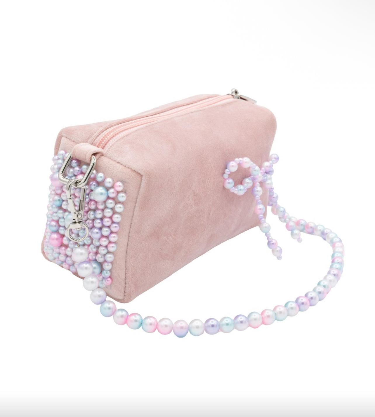 Velvet Pearl Bow Handbag