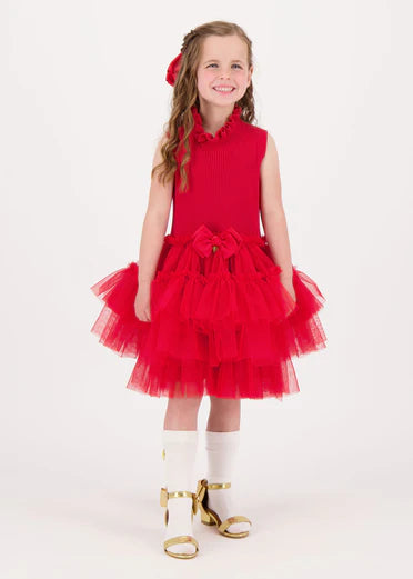 Eunice Tulle Dress Red