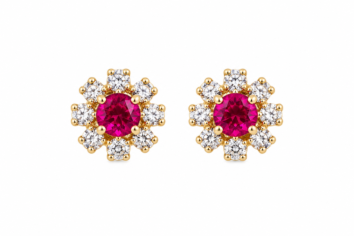Hot Pink 14Kt. Earrings