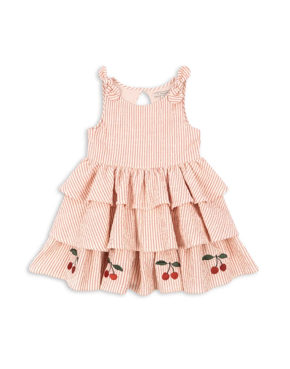Ellie Cherries Dress Gots - Amour Stripe