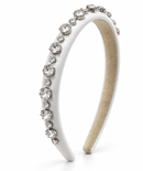 White Jeweled Thin Headband