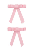 Grosgrain Bow Clip Set - Light Pink