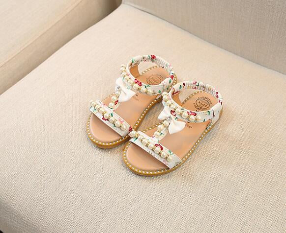 White Pearled Sandals