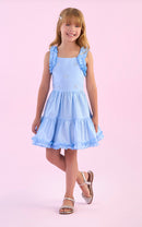 Light Blue & Pearled Bows Dress