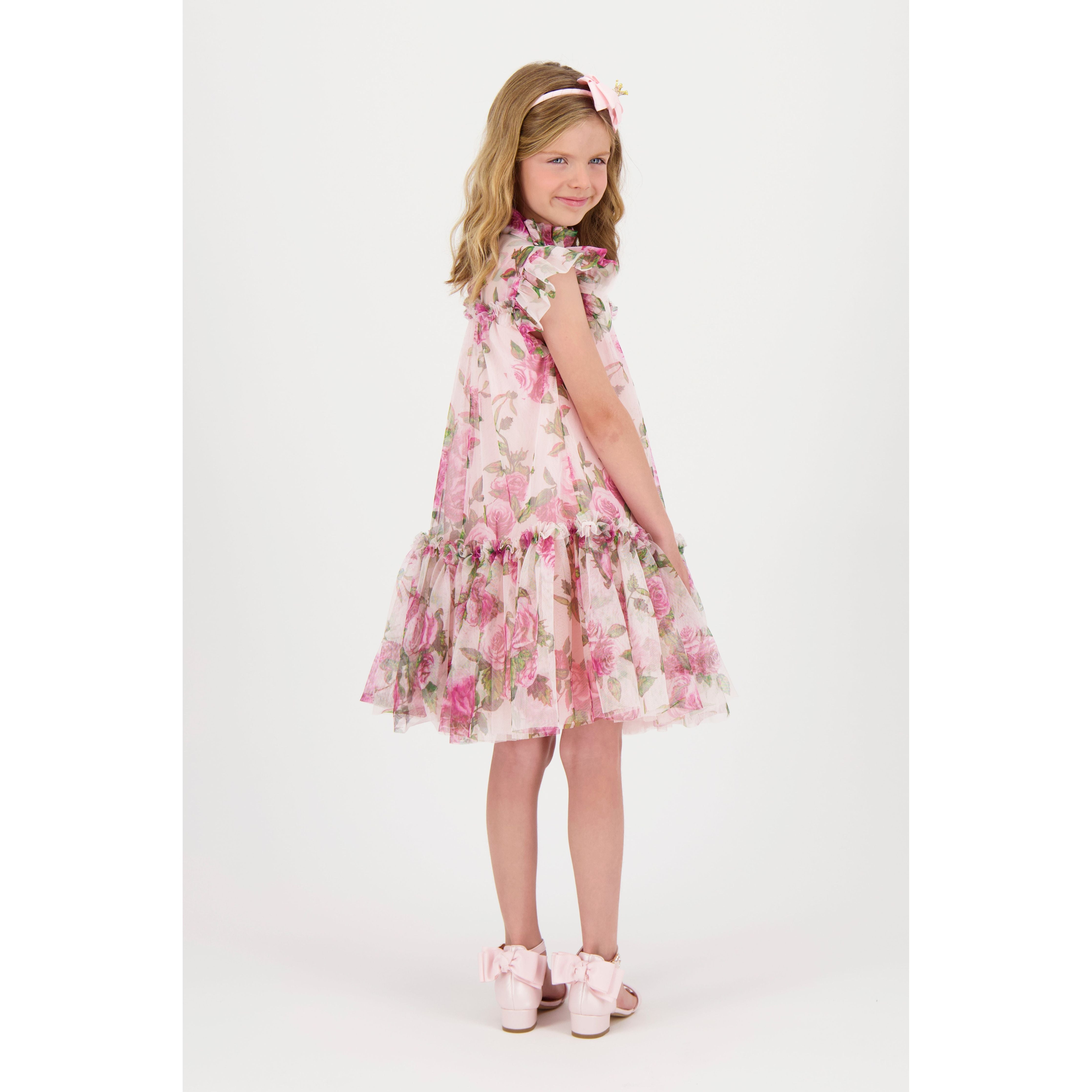 Pink Rosebud Tulle Baby Dress