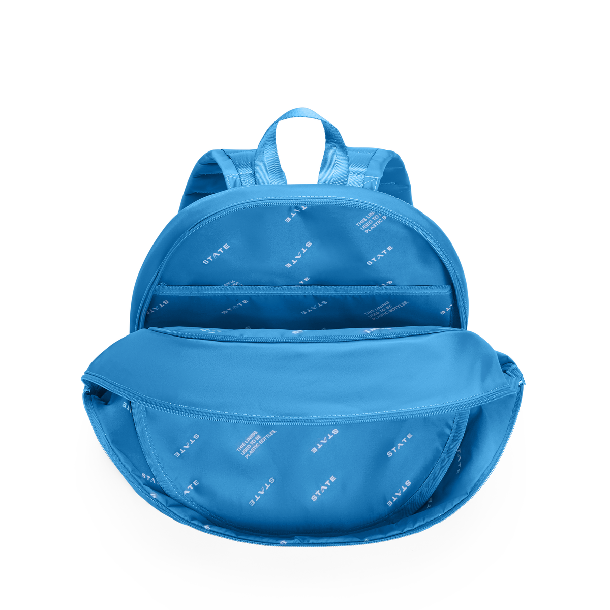 Nylon Kane Double Pocket Backpack Blue