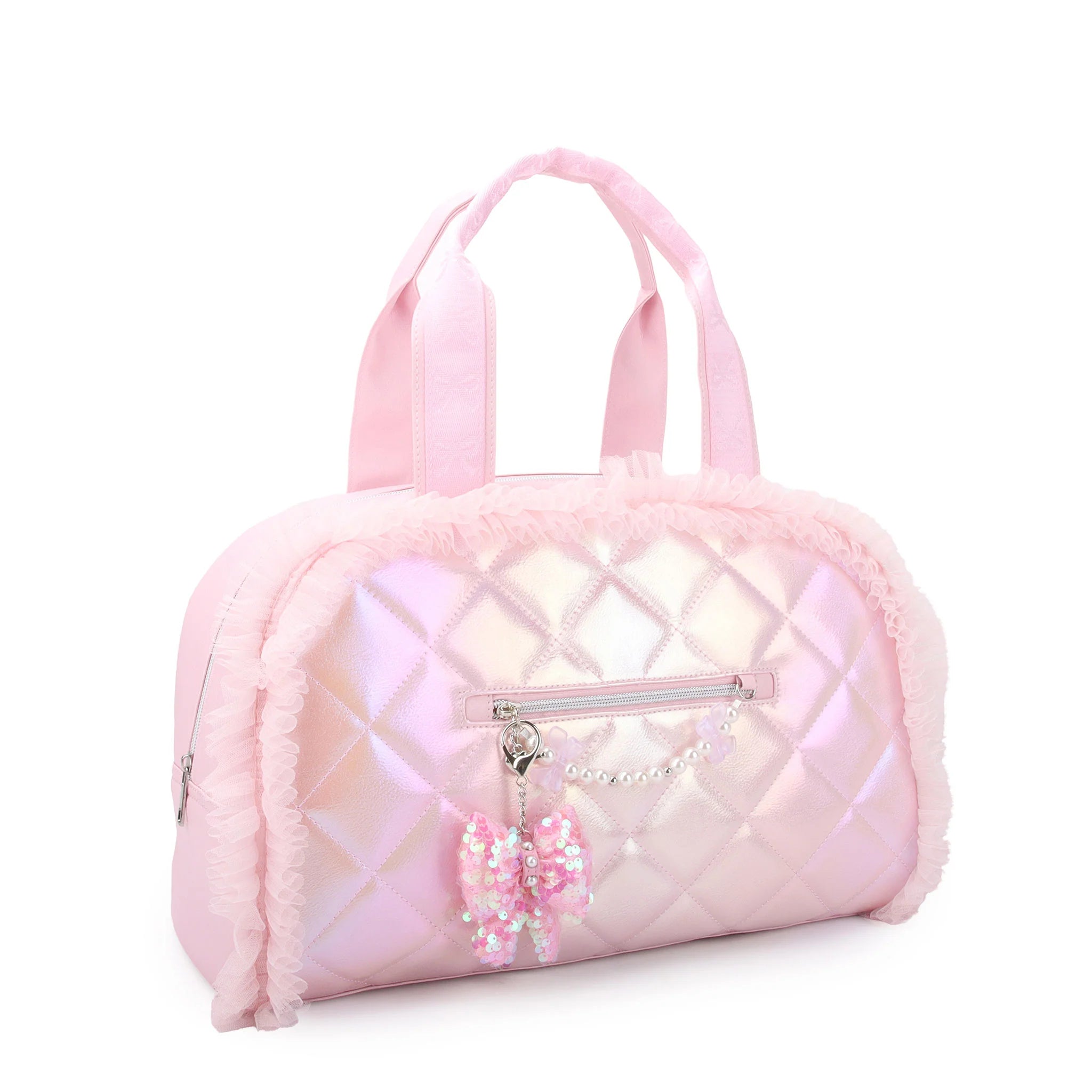 Bow Quilted Medium Duffle Bag