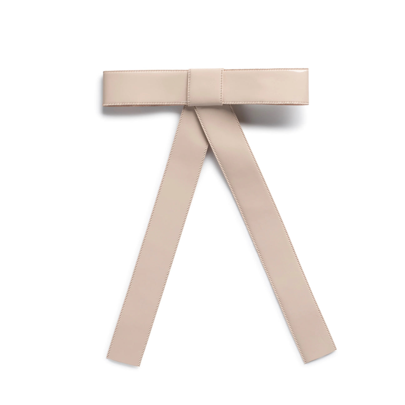 Taffy Patent Leather Bow Clip Oatmeal