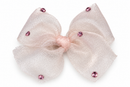 Blush Crystal Organza Bow