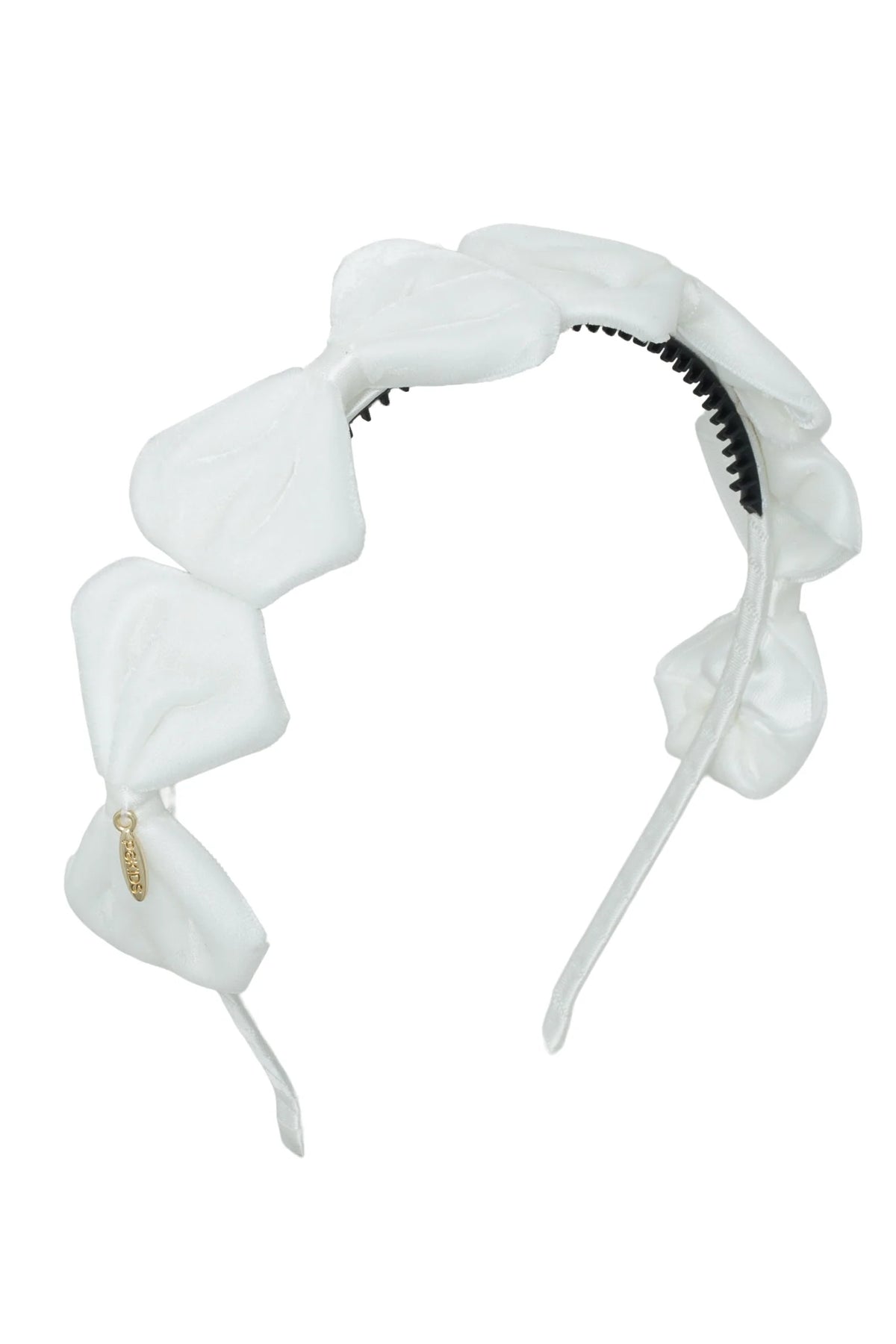 Tendu Velvet Bow Headband - White
