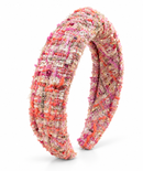 Light Pink & Lavanda Tweed & Crystals Headband