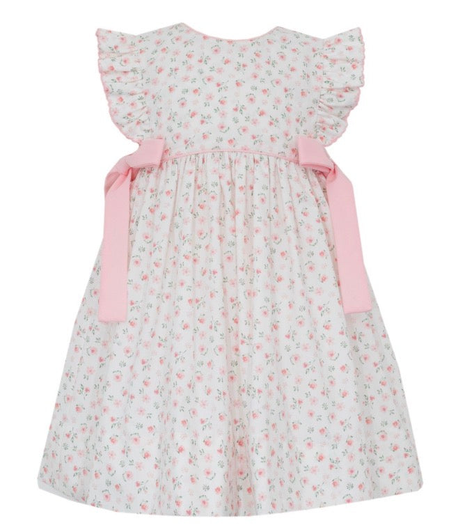 Pink Floral With Bows Dress