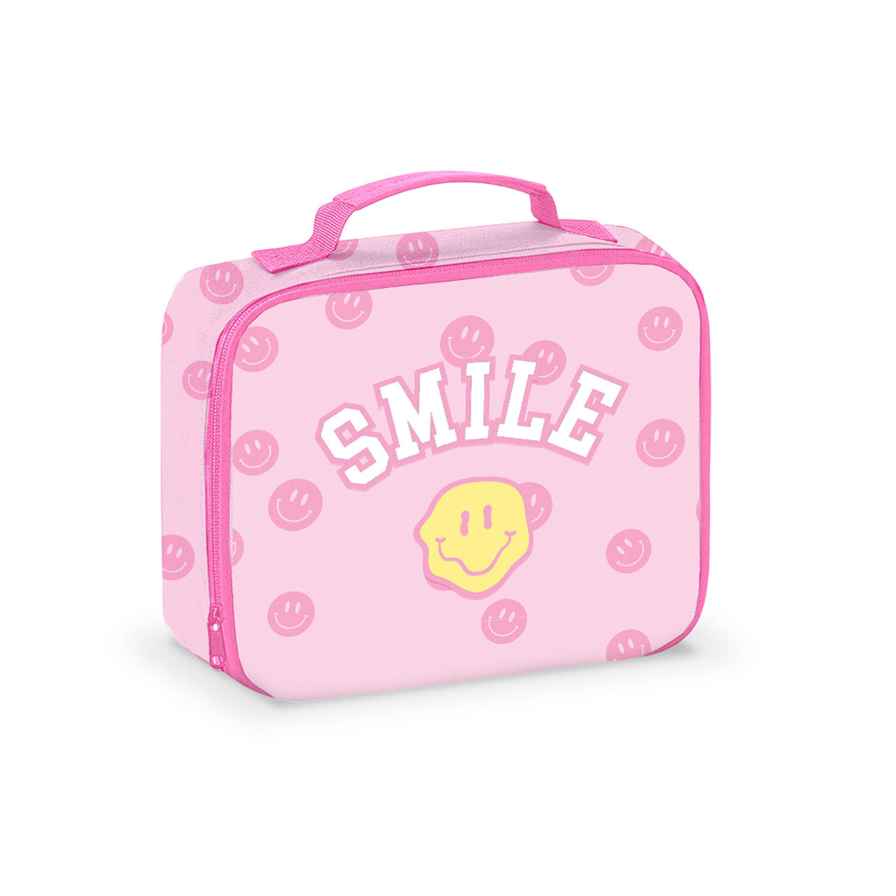 Happy Face Pink Canvas Lunch Box