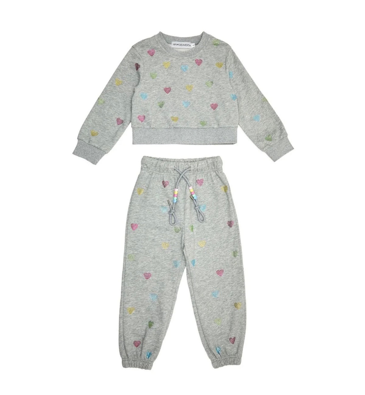Noor Crystal Hearts Sweatshirt Set