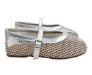 Glitter Lala Mesh Flats Silver