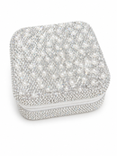 White Pearls & Silver Rinhestone Jewerly Box