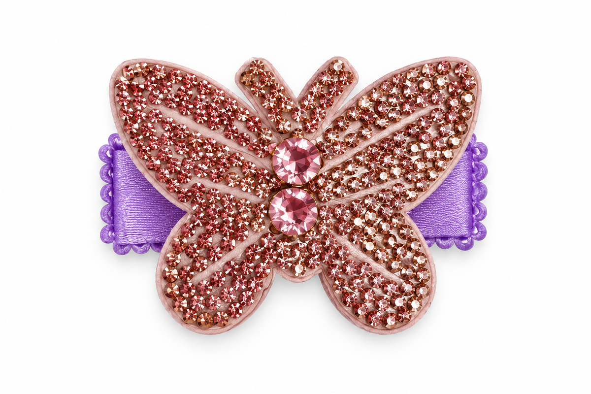 Lilac Crystal Butterfly Clip