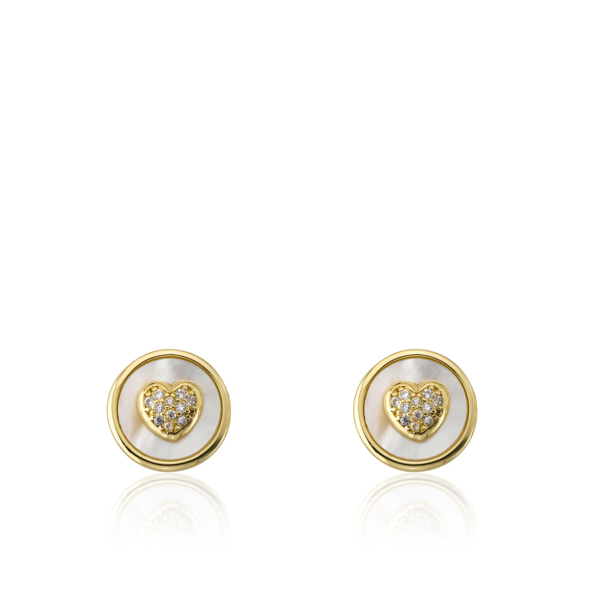Pearl Cz Heart Earring