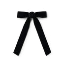 Rosette Velvet Long Tail Clip Black