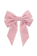Oversized Bow Velvet Clip - Dusty Rose