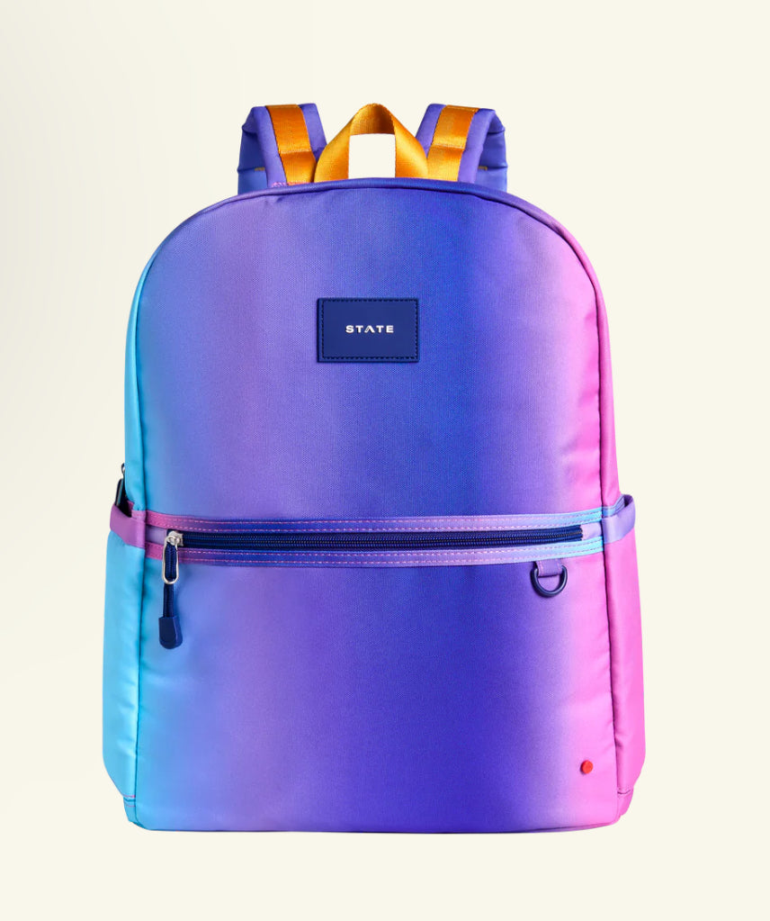 Blue/Pink Gradient Double Pocket Backpack