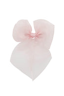 Oversized Organza Bow Clip - Baby Pink