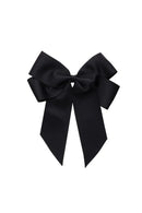 Oversized Bow Pony/Clip - Black Grosgrain