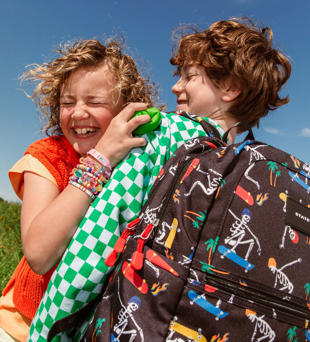 Skeleton Skate Double Pocket Backpack