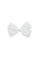 Dahlia Velvet Clip - White