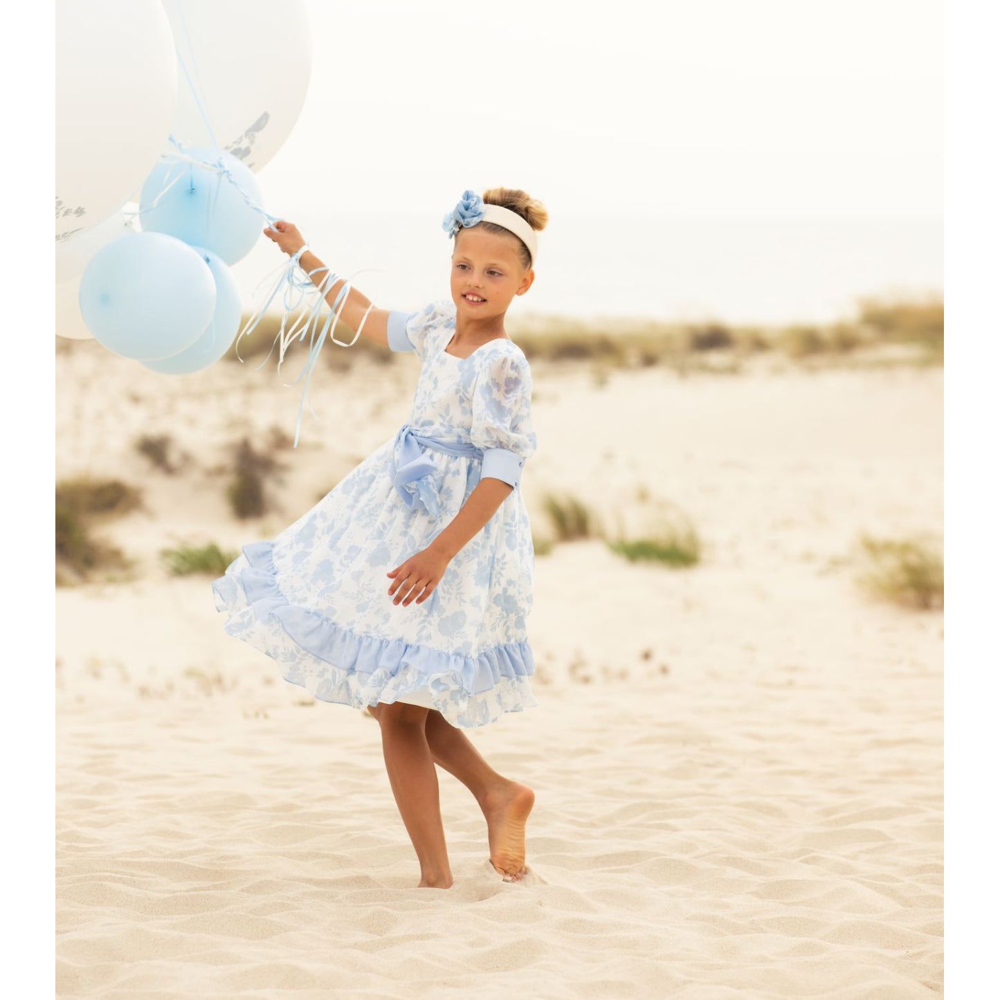 Soft Blue Roses Dress