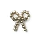 Pearl Beaded Bow Clip - Gold