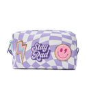 Lavender Groovy Check Pencil Case