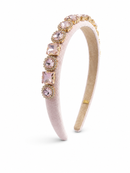 Jeweled Thin Headband - Pink