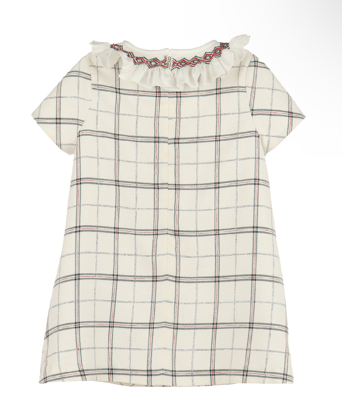 Tartan Plaid Smock Ivory Dress