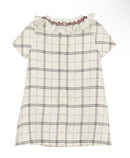 Tartan Plaid Smock Ivory Dress