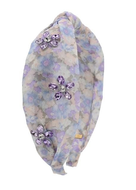 Flower Jewel Headband - Lavanda