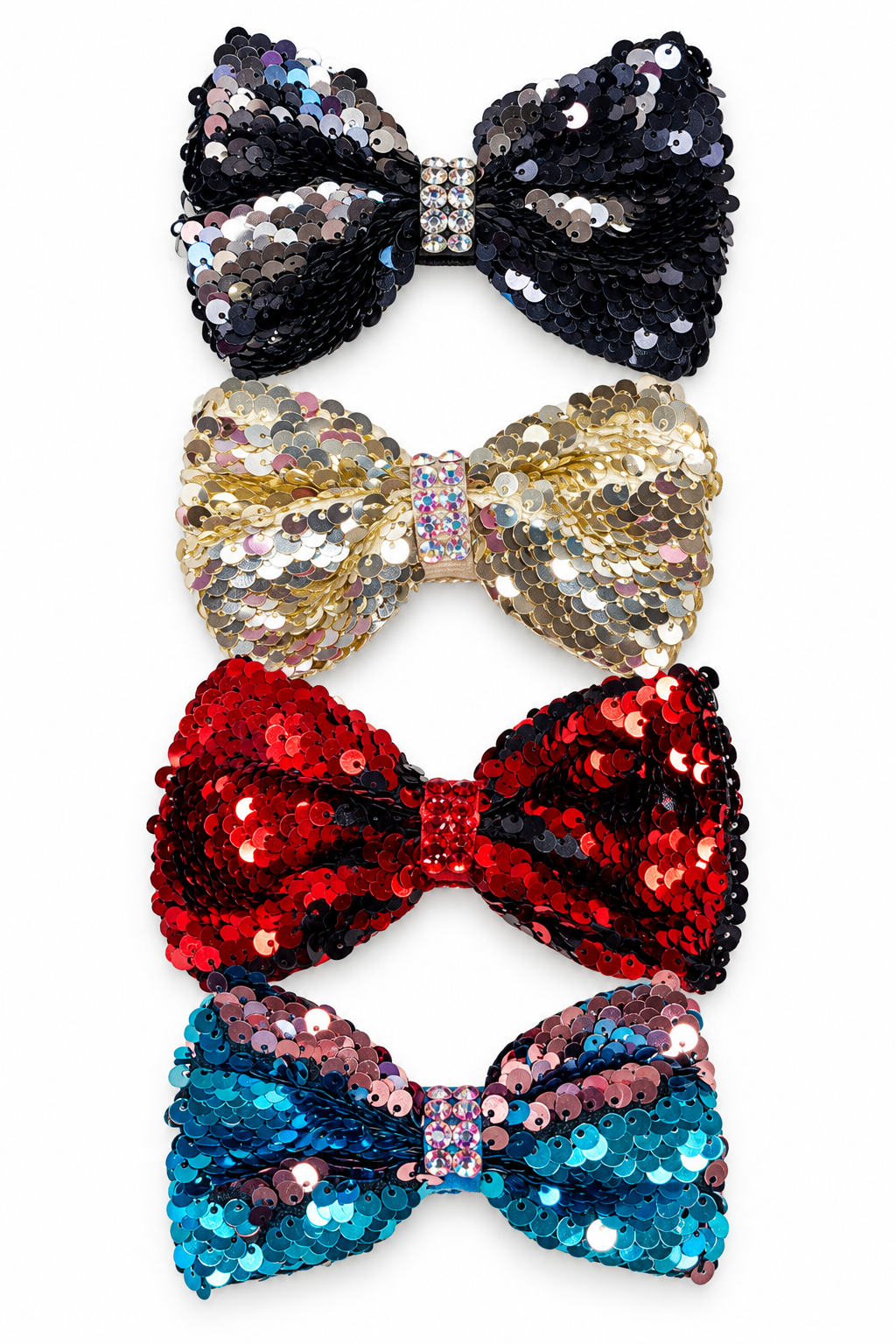 Teal & Rose Gold Sequin Bow 1pc