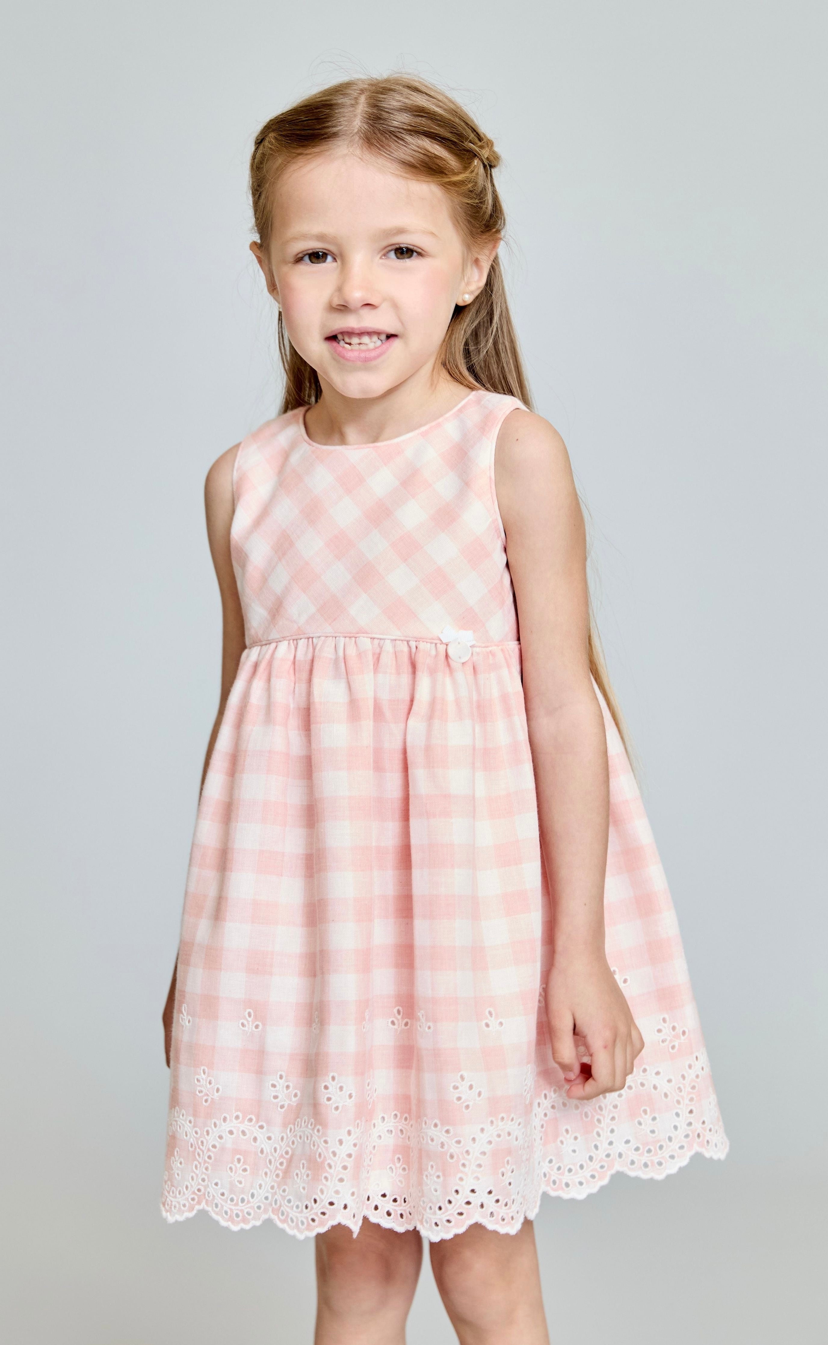 Orange Squares Girl Dress