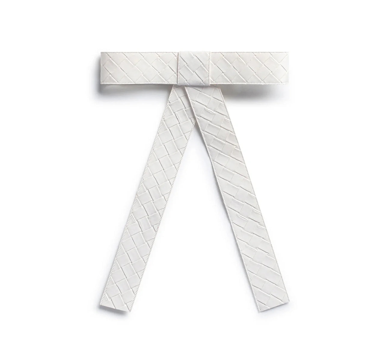 Poppy Braided Woven Patent Clip - White