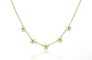 Gold Plated Flower Necklace - Turquoise Stones