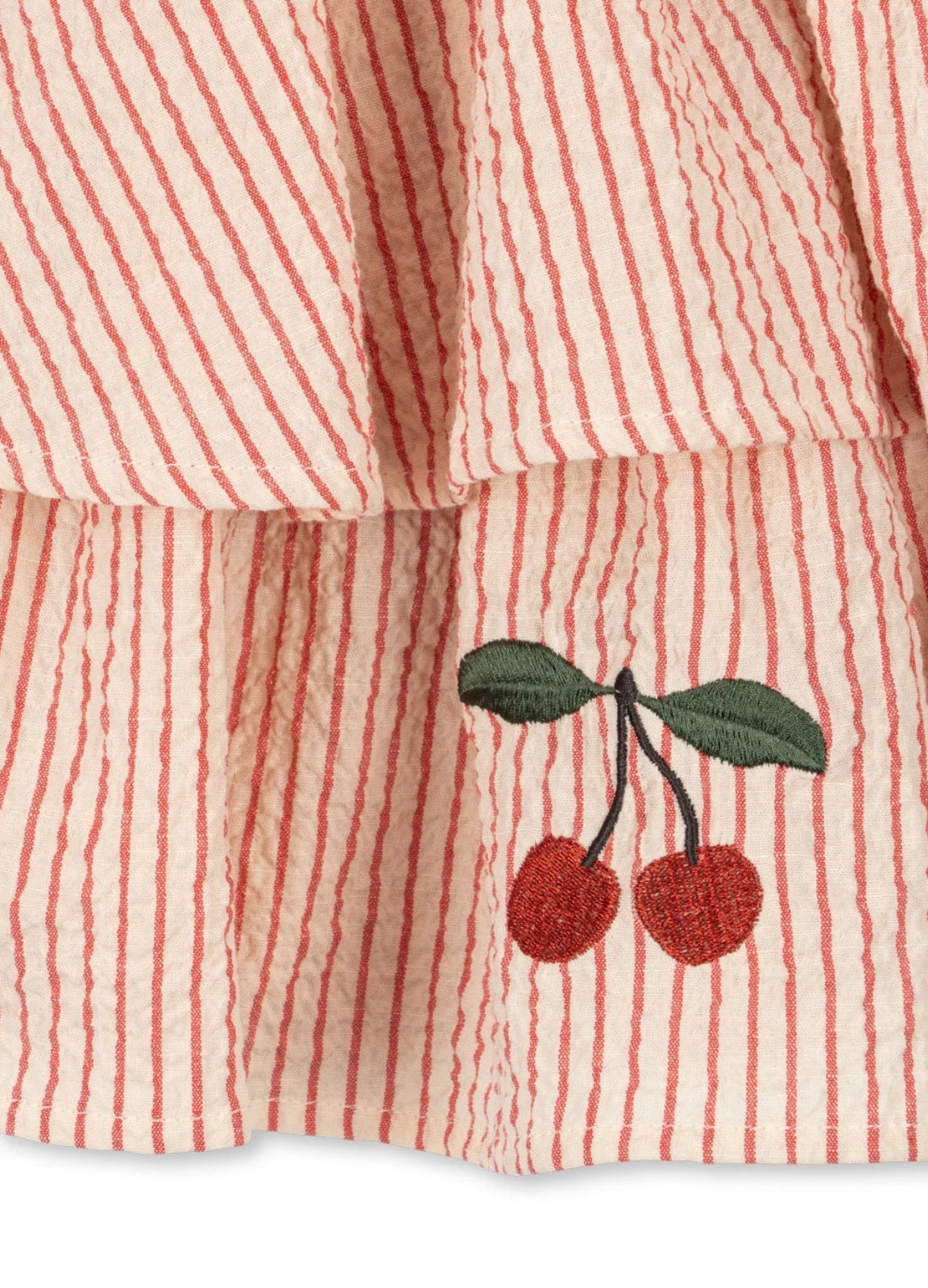 Ellie Cherries Dress Gots - Amour Stripe