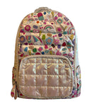Puffy Print Silver Backpack