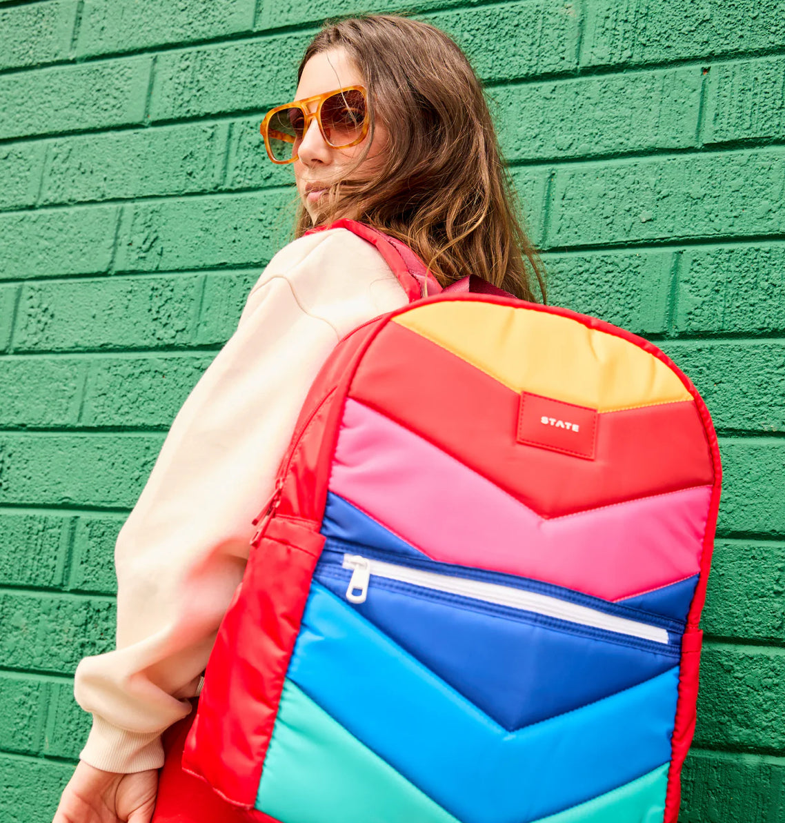 Kane Double Pocket Large Backpack Rainbow