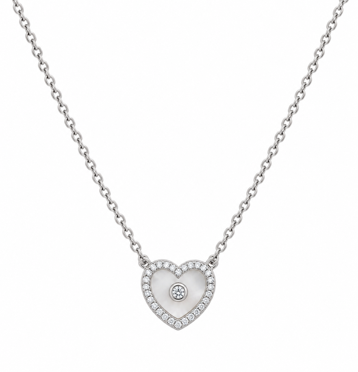 Silver Heart Beauty Necklace